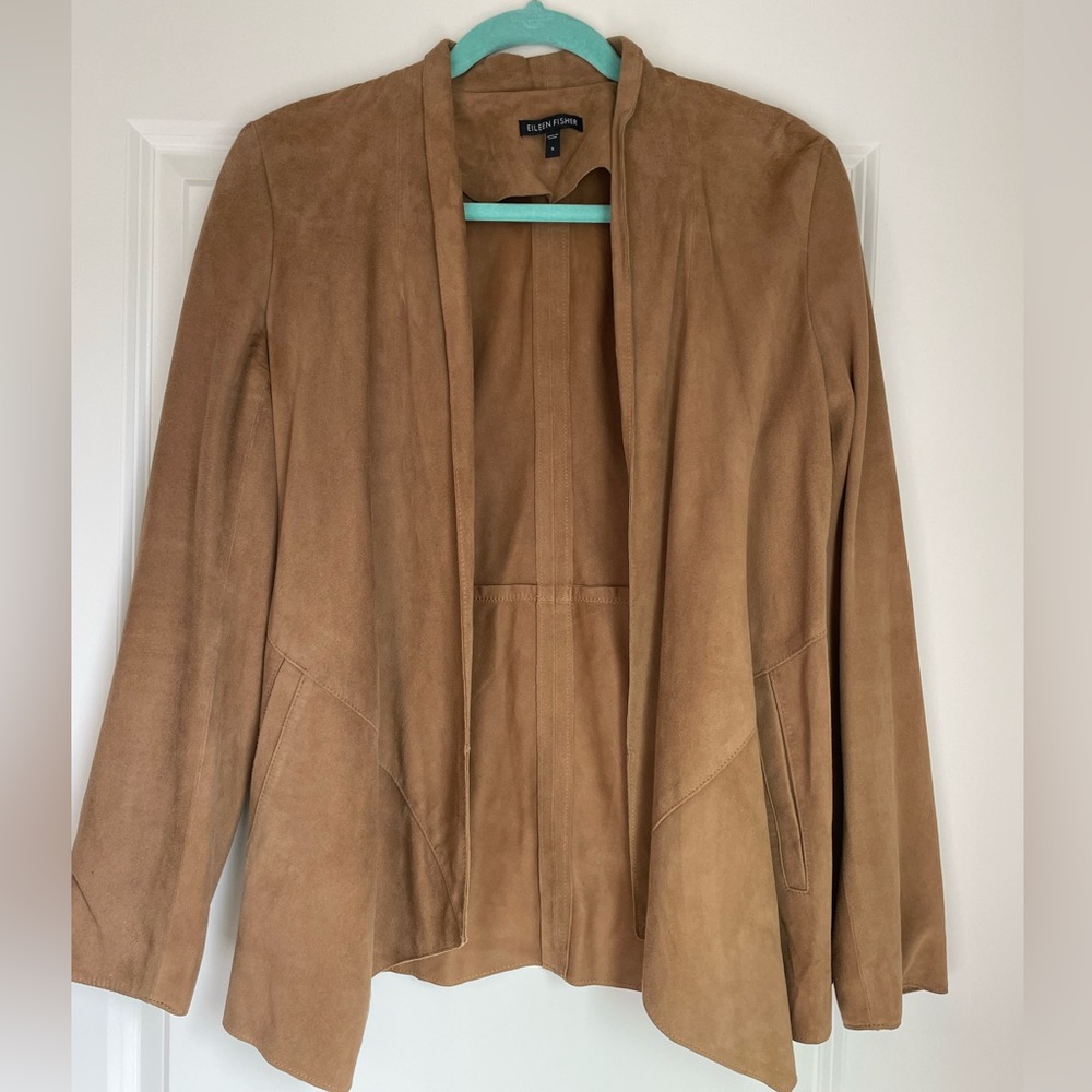 Eileen Fisher Caramel Suede Jacket Size Small